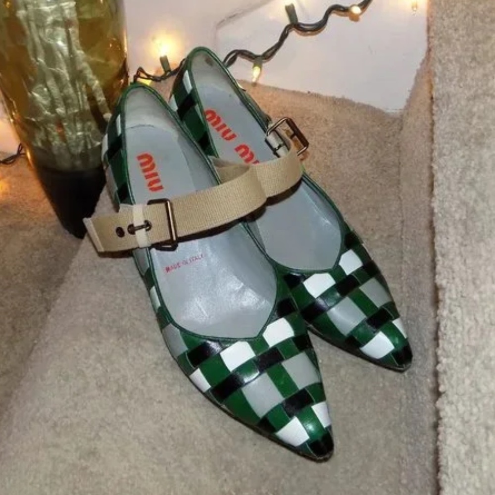Miu Miu Color Block Kitten Heel Vintage Shoe Women's Size 39 EU 9 US